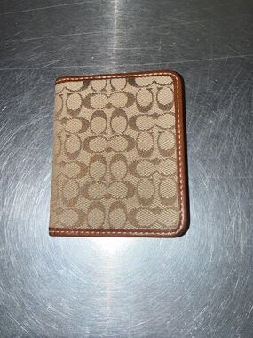 Coach Brown Jacquard ID Window Wallet